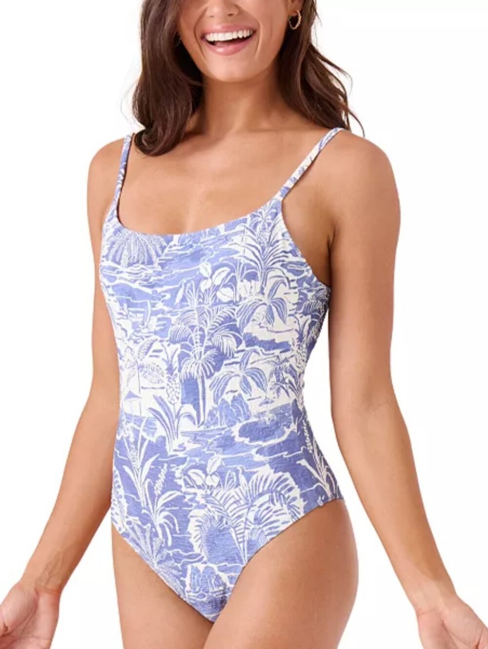 ROXY | Women's White/Lavander Mana Floral Low-Back One Piece Swimsuit